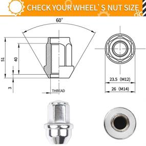 img 3 attached to 🔧 24шт MIKKUPPA M14x1.5 Однокомпонентные хромированные гайки с заводским стандартом больших конусных сидений - Замена для штатных колес 2015-2020 Ford F-150 F150 Expedition Lincoln Navigator