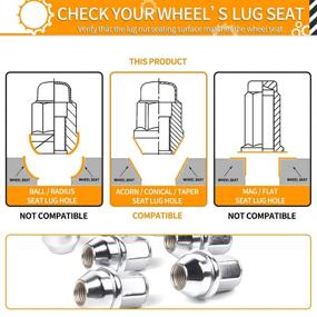 img 2 attached to 🔧 24шт MIKKUPPA M14x1.5 Однокомпонентные хромированные гайки с заводским стандартом больших конусных сидений - Замена для штатных колес 2015-2020 Ford F-150 F150 Expedition Lincoln Navigator