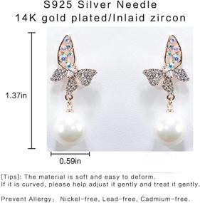 img 3 attached to 💎 [Jiusenhui] Popular Zirconia Earrings with Blue Austrian Crystal, Vibrato 14K Gold Metal Allergy-Free Sterling Silver 925 Earrings for Women, Business Women’s Accessories, Birthday Gift, Christmas Earrings (includes box)