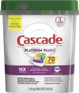 🍋 cascade platinum dishwasher pods: lemon platinum plus, 70 actionpacs for sparkling clean dishes logo