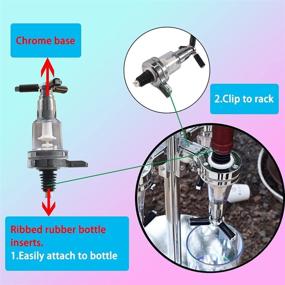 img 3 attached to 🍸 Wall Mounted Liquor Dispenser Bar Butler Bracket Solo Optic Spirit Wine Beer Alcohol Bottle Stand w/ Revolving Nozzle – Beverage Drinkware Set