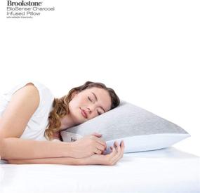 img 3 attached to 🛏️ Давление снимающая угольно пропитанная пена для кровати от Brookstone - Мягкая и поддерживающая подушка King Size с гипоаллергенным наполнителем лучше, чем пух - Съемный и стираемый чехол