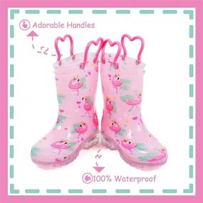 img 3 attached to 👦 Cute Waterproof Rain Boots for Toddlers and Kids by OUTEE