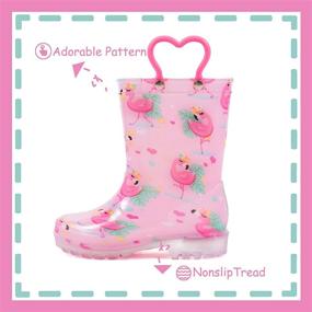 img 1 attached to 👦 Cute Waterproof Rain Boots for Toddlers and Kids by OUTEE