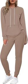 img 4 attached to 👚 WIHOLL Women's Sweatsuit Set - Hoodie and Sweatpants with Kangaroo Pockets - Comfortable Jogging Suits