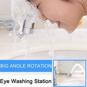 img 3 attached to Highly Versatile 720° Swivel Sink Aerator for Bathroom and Kitchen Faucets, Convenient Eyewash Stations Attachment for Face Washing, Gargling, and Eye Flush - 15/16”-27UNS Male Thread