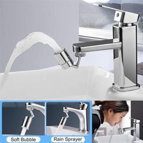 img 2 attached to Highly Versatile 720° Swivel Sink Aerator for Bathroom and Kitchen Faucets, Convenient Eyewash Stations Attachment for Face Washing, Gargling, and Eye Flush - 15/16”-27UNS Male Thread