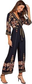 img 1 attached to 👗 Stylish Embroidered Jumpsuit Culotte for Women by Verdusa: Trendy Women's Clothing