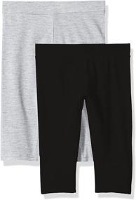 img 1 attached to Clementine Apparel Girls Athletic Capri Leggings - Assorted Colors - 2 Pack