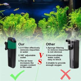 img 2 attached to 🐟 FREESEA 5W UV Sterilization Power Filter Pump: Internal 4-in-1 Oxygenating Pump with 132 GPH Flow Rate, Designed for Up to 150 Gallon Aquarium