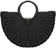 erouge handbag rattan bag hand woven women's handbags & wallets for top-handle bags logo