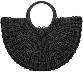 img 3 attached to EROUGE Handbag Rattan Bag Hand Woven Women's Handbags & Wallets for Top-Handle Bags