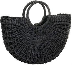 img 2 attached to EROUGE Handbag Rattan Bag Hand Woven Women's Handbags & Wallets for Top-Handle Bags