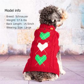 img 2 attached to 🐶 KYEESE Dog Sweater with Leash Hole: Heart Pattern Turtleneck Knitwear for Warmth in Fall and Winter