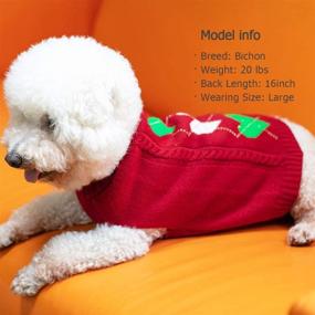 img 1 attached to 🐶 KYEESE Dog Sweater with Leash Hole: Heart Pattern Turtleneck Knitwear for Warmth in Fall and Winter