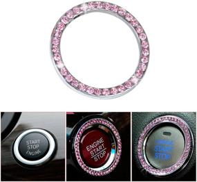 img 3 attached to Beler Pink Car Decorative Diamante Ring Interior One-Key Engine Start Stop Ignition Push Button Fit For BMW Benz Audi Cadillac