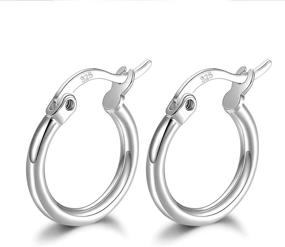 img 4 attached to White Plated Silver Earrings Classic Girls' Jewelry