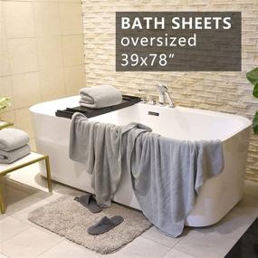 img 3 attached to YTYC Towels: Premium Oversize Bath Sheets, Ultra Soft & Highly Absorbent, Hotel Quality, Extra Large Fluffy Microfiber Coral Shower Towels - 80% Polyester (Grey, 2-Pack)