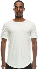 img 3 attached to Black Curved Scallop Longline T Shirt Men's Clothing for T-Shirts & Tanks