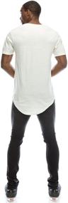 img 1 attached to Black Curved Scallop Longline T Shirt Men's Clothing for T-Shirts & Tanks