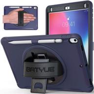 batyue hybrid protective cover case with hand strap and kickstand for ipad 10.5, air 3, and pro 10.5 - built-in pencil holder, high impact resistant design (blue) logo