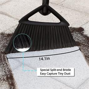 img 3 attached to 🧹 Efficient Outdoor Broom for Heavy-Duty Commercial Use - Eyliden's Long-Handled Rough Surface Angle Brooms for Garages, Courtyards, Sidewalks, Decks. Ideal for Indoor Areas like Kitchens, Offices, Lobbies. (Black Broom)