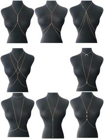 img 4 attached to 💃 Tornito 4-8Pcs Gold Tone Body Chain Jewelry: Sexy Belly and Waist Chains for Women's Summer Beach Look