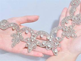 img 4 attached to Delicate Crystal Rhinestone Appliques Wedding Sewing