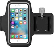 mmobiel sportband - compatible with iphone 12 (mini)/12 pro/11/11 pro (max)/x/xr/xs (max)/8(+)/7(+) samsung galaxy s21/s20/s10(+)/s9 note 10/9 - 6.2 inch (white) - neoprene stretchable reflective arm slots logo