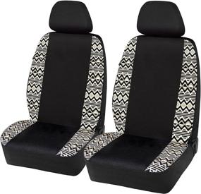 img 4 attached to 🚗 Premium West Coast Auto Universal Low Back Car Seat Covers - Ultimate Protection for Auto, Truck, Van, SUV - Airbag Compatible (4 Pieces, Black White-Low Back)