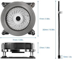img 3 attached to 🔧 1U Low Profile CPU Cooling Fan with Full Copper & Aluminum Structure, 60mm PWM Fan & 4-Pin Connector, Slim 27mm Height Saves Internal Space, 13dBA Silent Noise Level, High-End Cooling with 2 Ball Bearings