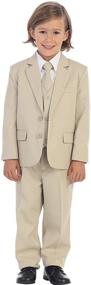 img 1 attached to 👔 Classic and Stylish: 5-Piece Boy's 2-Button Suit Tuxedo in Black, White, Ivory, Khaki, and Light Gray