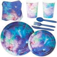 cosmic galaxy birthday supplies dinnerware logo