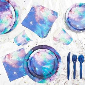 img 3 attached to Cosmic Galaxy Birthday Supplies Dinnerware