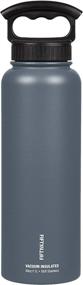 img 1 attached to 🌊 FIFTY/FIFTY Stainless Steel Double Wall Vacuum Insulated Water Bottle with Wide Mouth and Three Finger Cap: Ultimate Hydration Solution