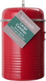 img 1 attached to Organize with Style: Large Red Kamenstein Food Storage Canister with Card Holder