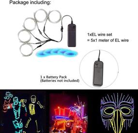 img 2 attached to 🧊 Ice Blue EL Wire: MaxLax Noise Reduction Neon Lights Wire - 1 Meter, Perfect for Halloween, Christmas Party, DIY Decoration!