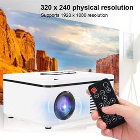 img 2 attached to 📽️ Hilitand Mini Projector S361 - Portable 1080p HD LED Home Projector for Desktop, DVD, Mobile Phone, and Speaker - Perfect for Home Parties, Travel, and Camping (US 100-240V) - White