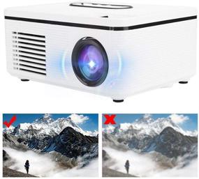 img 1 attached to 📽️ Hilitand Mini Projector S361 - Portable 1080p HD LED Home Projector for Desktop, DVD, Mobile Phone, and Speaker - Perfect for Home Parties, Travel, and Camping (US 100-240V) - White