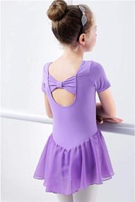 img 3 attached to 🩰 Girls Daydance Skirted Leotards: Short Sleeve Leotard Dress for Ballet and Dance