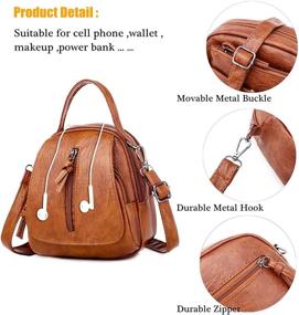 img 1 attached to Leather Crossbody Shoulder Cellphone C Brown Women's Handbags & Wallets and Crossbody Bags