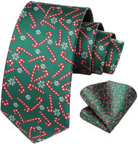 img 4 attached to ❄️ Snowflake Necktie Pocket Men's Accessories by HISDERN for Ties, Cummerbunds & Pocket Squares - Christmas Edition