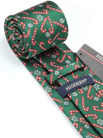 img 2 attached to ❄️ Snowflake Necktie Pocket Men's Accessories by HISDERN for Ties, Cummerbunds & Pocket Squares - Christmas Edition