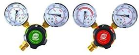 img 1 attached to 💨 SÜA Oxygen and Acetylene Regulators Welding Gas Gauges – Pair, Rear Entry - LDP Series: Secure Precision Control for Welding Operations