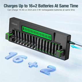 img 3 attached to 🔋 HiQuick 16+2 Bay Rechargeable Battery Charger with Smart LCD Display - Fast Charging for AA AAA NiMH/NI-CD & 9V NiMH/Li-ion Batteries