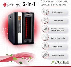 img 1 attached to 🌬️ GreenTech Environmental pureHeat: 2-в-1 обогреватель и очиститель воздуха для безопасного и удобного обогрева дома, офиса, спальни и ванны - включает пульт дистанционного управления.