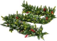 zhenrui 9 foot lighted christmas garland: battery operated with timer and waterproof case, ideal for outdoor decoration logo