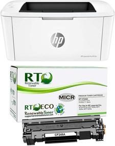 img 1 attached to 🖨️ Renewable Toner Laser M15w Check Printing Bundle with CF248A 48A MICR Toner Cartridge - 2 Item Set