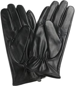 img 3 attached to Ambesi Touchscreen Fleece Lambskin Leather Men's Accessories for Gloves & Mittens