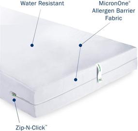 img 3 attached to 🌿 CleanRest PRO Hypoallergenic Cal King Box Spring Encasement - Tear Resistant - Noiseless - Patented Zipper Security - Fits 9 inch Height